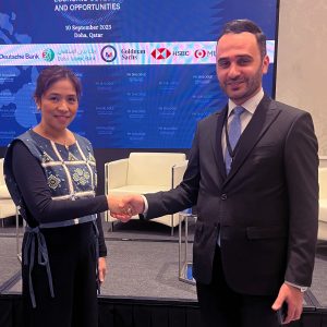 amir ali salemi zadeh with Amenah Pangndaman The Secretary of Department of Budjet and Management of The Republic of the Philippines
