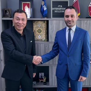 amir ali salemi zadeh ceo of jta holding with Dr. Tran Quac Tuan ( The President of Football Association of the Socialist Republic of Vietnam )